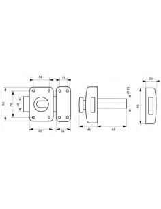 Verrou pour porte d'entrée Transit 2 à bouton et cylindre 65 mm 2