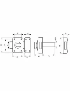 Verrou pour porte d'entrée Transit 2 à bouton et cylindre 70 mm 2