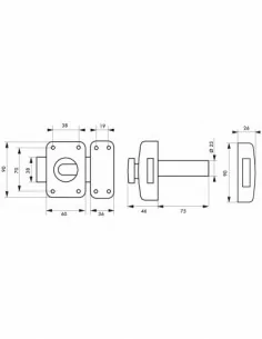 Verrou pour porte d'entrée Transit 2 à bouton et cylindre 75 mm 2