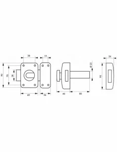 Verrou pour porte d'entrée Transit 2 à bouton et cylindre 80 mm 2