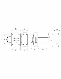 Verrou TRANSIT 2 à bouton et cylindre 85mm - 4 clés réversibles, époxy or - THIRARD 2