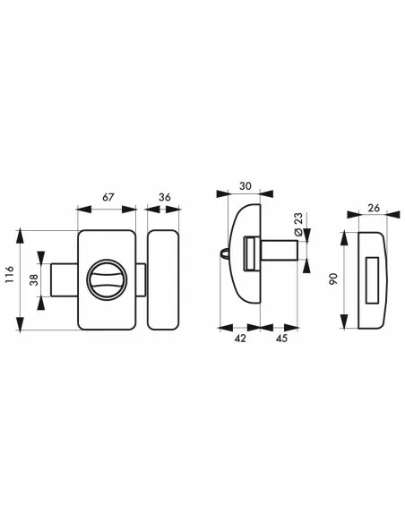 Verrou pour porte d'entrée Universel 5 goup. 45 mm argent 3 clés