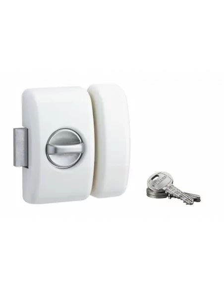 Verrou pour porte d'entrée Universel 5 goup. 45 mm blanc 3 clés