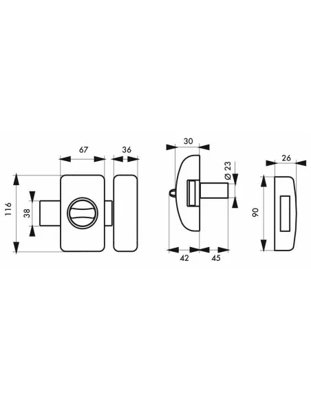 Verrou pour porte d'entrée Universel 5 goup. 45 mm blanc 3 clés