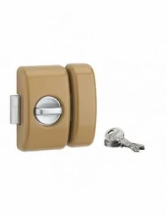 Verrou pour porte d'entrée Universel 5 goup. 45 mm bronze 3 clés