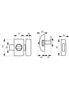 Verrou pour porte d'entrée Universel 5 goup. 45 mm bronze 3 clés 2