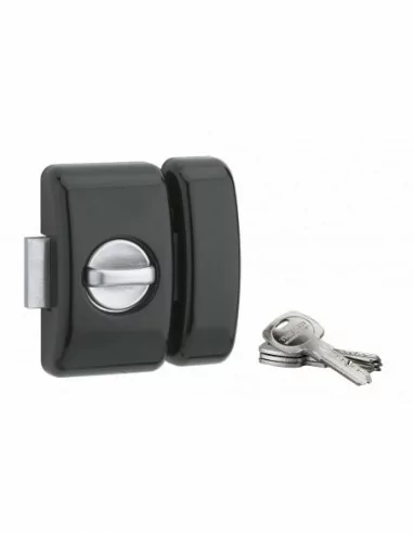 Verrou pour porte d'entrée Universel 6 goup. 45 mm noir 4 clés réversible