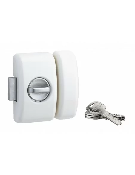 Verrou pour porte d'entrée Universel 6 goup.45 mm blanc 4 clés réversible