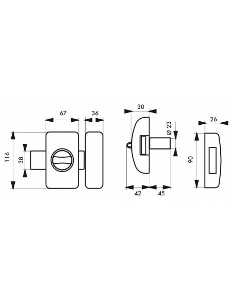 Verrou pour porte d'entrée Universel 6 goup.45 mm blanc 4 clés réversible