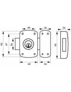 Verrou Corvette sans cylindre extérieur - 3 clés, époxy - THIRARD 2