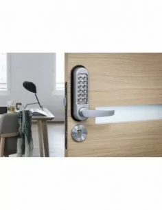 Verrou pour porte d'intérieur avec béquille double pour serrure à encastrer (non fournie) 2