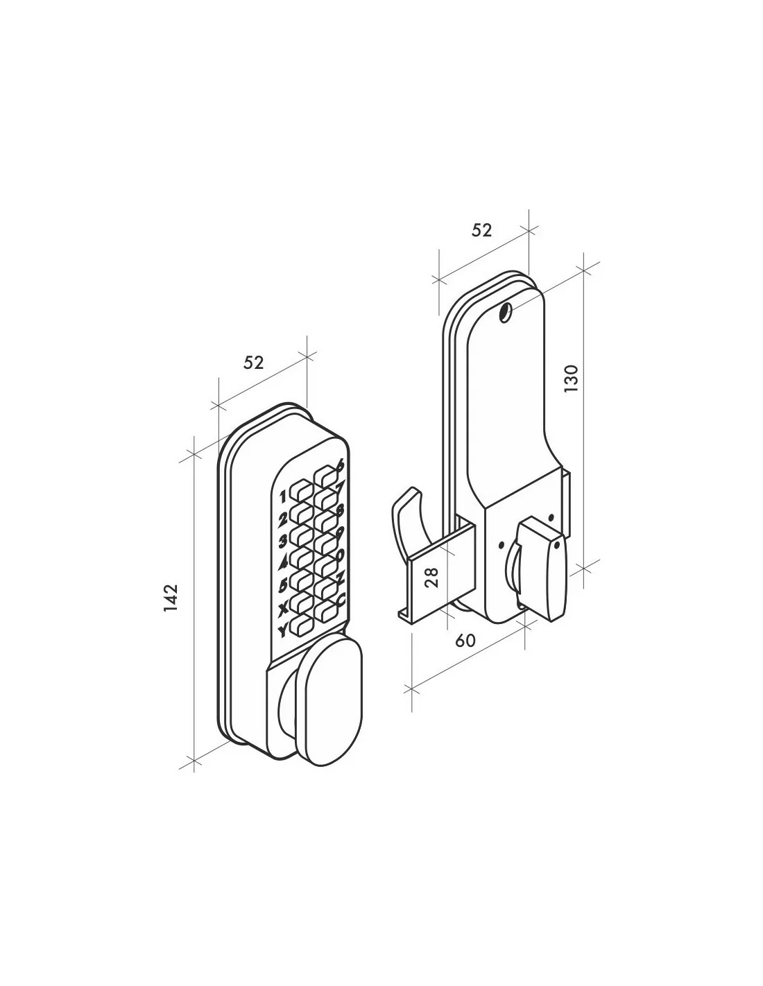 THIRARD - Verrou à clé pour fenêtre et porte coulissante, blanc, 2