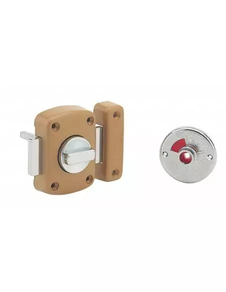 Verrou pour porte de salle de bain et WC Alouette 50 mm epoxy bronze pour wc