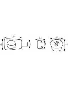Verrou pour porte de salle de bain et WC Verrou inox pour wc pour porte de 40 mm 2
