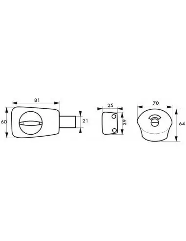 Verrou pour porte de salle de bain et WC Verrou inox pour wc pour porte de 40 mm Verrou pour porte de salle de bain et WC Verrou inox pour wc pour porte de 40 mm