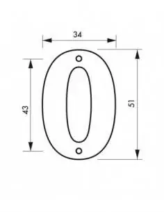 Chiffre 0 à visser Couleur Or hauteur 51mm - THIRARD 2