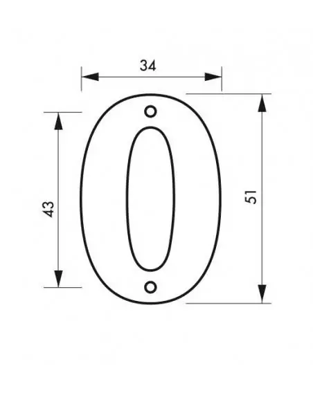 Plaque signalétique "0" hauteur 51mm à visser - THIRARD