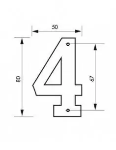 Chiffre 4 à visser Couleur Noir 80mm - THIRARD 2