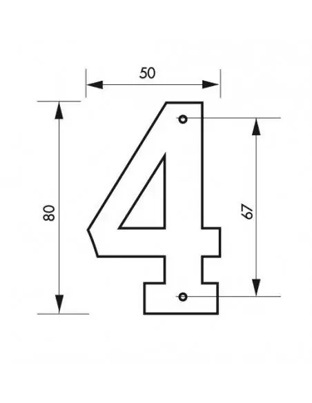 Plaque signalétique "4" 80mm noir à visser - THIRARD