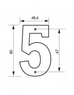 Chiffre 5 à visser Couleur Noir 80mm - THIRARD 2