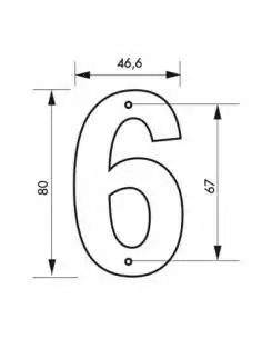 Chiffre 6 à visser Couleur Noir 80mm - THIRARD 2