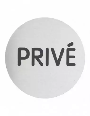 Disque signalétique Ø 80mm "PRIVE" avec adhésif - THIRARD