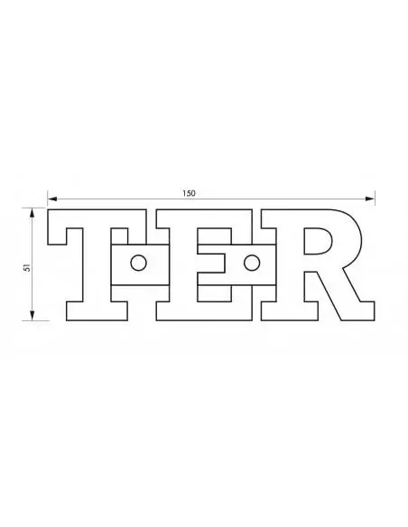 Lettres "TER" à visser hauteur 51mm - THIRARD
