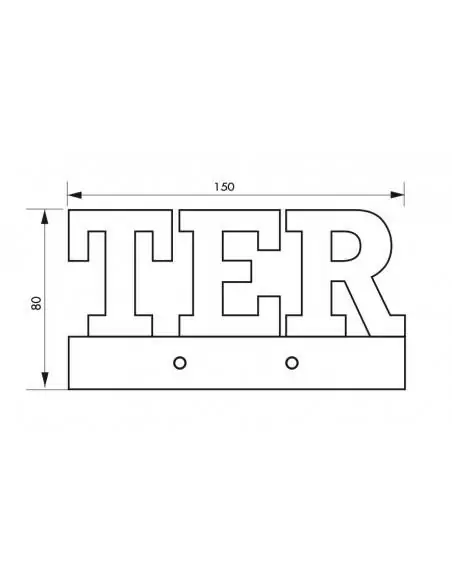 Plaque signalétique "TER" 80mm noir à visser - THIRARD