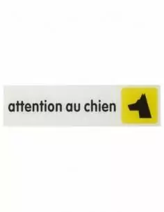 Plaque signalétique "ATTENTION AU CHIEN" 170x45mm avec adhésif - THIRARD