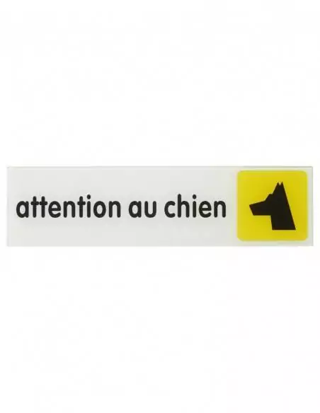 Plaque signalétique "ATTENTION AU CHIEN" 170x45mm avec adhésif - THIRARD