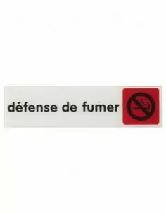 Plaque signalétique "DEFENSE DE FUMER" 170x45mm avec adhésif - THIRARD