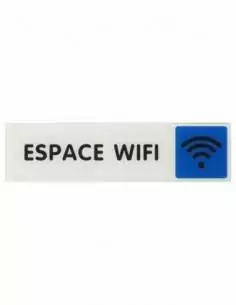 Plaque signalétique "ESPACE WIFI"170x45mm avec adhésif - THIRARD