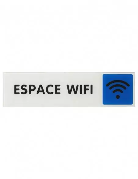 Plaque signalétique "ESPACE WIFI"170x45mm avec adhésif - THIRARD