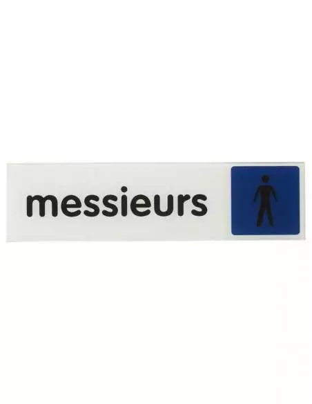 Plaque signalétique "MESSIEURS" 170x45mm avec adhésif - THIRARD