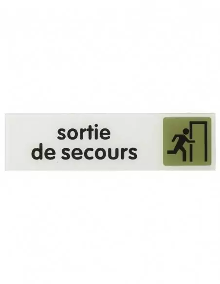 Plaque signalétique "SORTIE DE SECOURS" 170x45mm avec adhésif - THIRARD