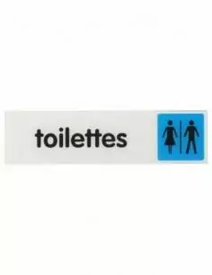 Plaque signalétique "TOILETTES" 170x45mm avec adhésif - THIRARD