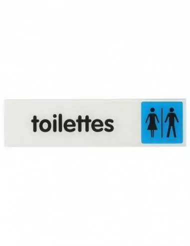 Plaque signalétique "TOILETTES" 170x45mm avec adhésif - THIRARD