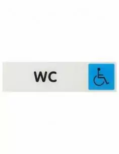 Plaque signalétique "WC" 170x45mm avec adhésif - THIRARD