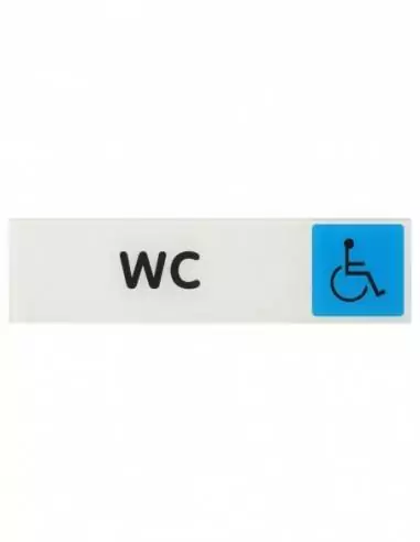 Plaque signalétique "WC" 170x45mm avec adhésif - THIRARD