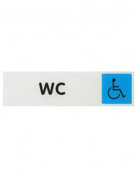 Plaque signalétique "WC" 170x45mm avec adhésif - THIRARD