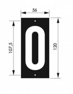 Chiffre 0 à visser 56x130mm - THIRARD 2