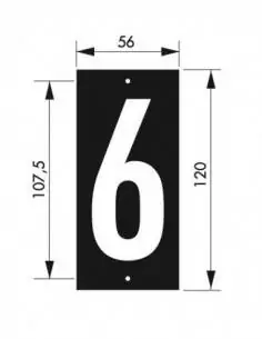 Chiffre 6 à visser 56x130mm - THIRARD 2