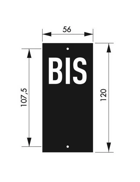 Plaque signalétique "BIS" 56x130mm à  visser - THIRARD