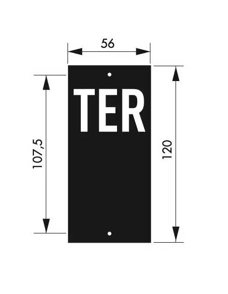 Plaque signalétique "TER" 56x130mm à  visser - THIRARD