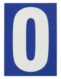 Plaque signalétique "0" 65x90mm avec adhésif - THIRARD