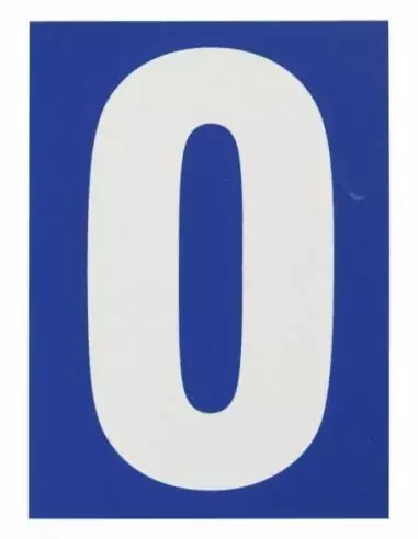 Plaque signalétique "0" 65x90mm avec adhésif - THIRARD