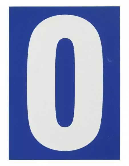 Plaque signalétique "0" 65x90mm avec adhésif - THIRARD