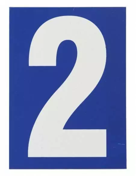 Plaque signalétique "2" 65x90mm avec adhésif - THIRARD