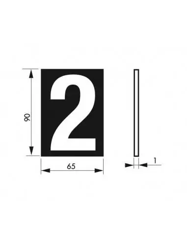 Chiffre 2 à coller 65x90mm - THIRARD Chiffre 2 à coller 65x90mm - THIRARD