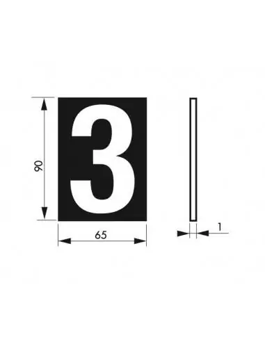 Chiffre 3 à coller 65x90mm - THIRARD Chiffre 3 à coller 65x90mm - THIRARD